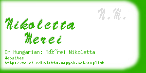 nikoletta merei business card